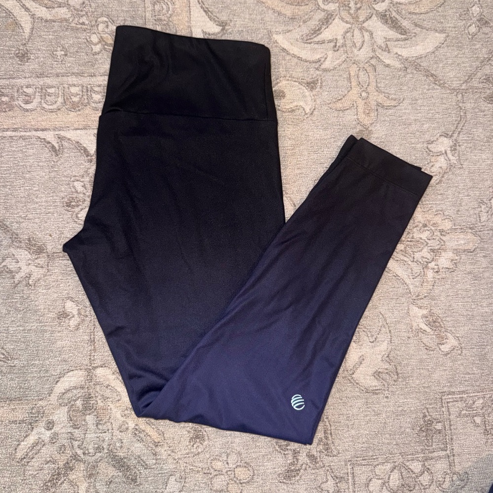 MPG Women’s Black & Purple Ombré Leggings Mid Rise Large